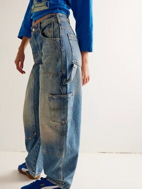 Free People Loren Carpenter Barrel Jeans